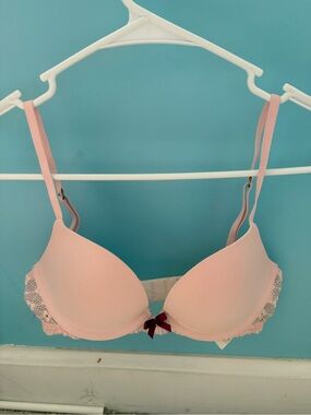 Hollister Plunge Lace-Trim Light Pink Bra